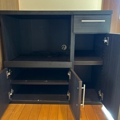 【引き取りに来てくださる方限定】キッチンキャビネット　ダークブラウンの画像