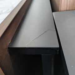 ジモティー見た！で5%OFF【ダブルベッド】関家具(ベッドフレーム) UNIK SHELF ユニック シェルフ ウォールナット材 他社製マットレス付き:ブラウンの画像