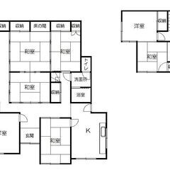 家賃3万円☆☆☆大型ガレージ付き貸家　７DKの大きなお家です