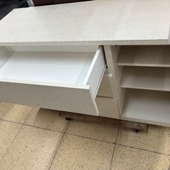 収納棚 木目ホワイト 収納キャビネットの画像