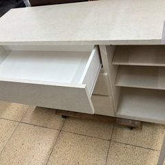 収納棚 木目ホワイト 収納キャビネットの画像