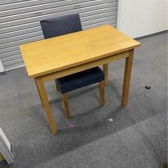 無印良品　椅子　机　セット　木製デスク　木製チェア　ナチュラル　ネイビーの画像