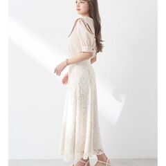 earth レース フレアスカート ロングの画像