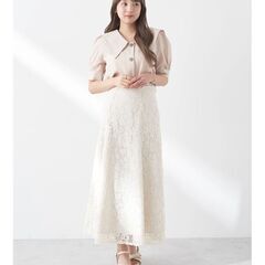 earth レース フレアスカート ロングの画像