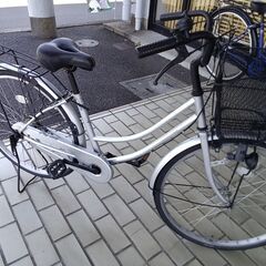 ★ジモティ割あり★  軽快自転車 26インチ シルバー クリーニ...
