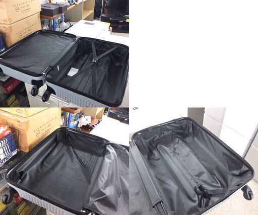 新品 HUNDRED キャリーケース Mサイズ 63L MCR-001 ハードケース シルバー スーツケース キャスター付き☆ 札幌市