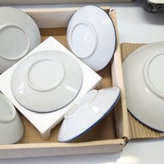 ☆陶器　お皿６枚---　お皿（中）約18ｃｍ１枚　お皿（小）約12ｃｍ5枚　　未使用品　の画像