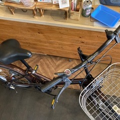 【前後タイヤ・チューブ新品！】6段変速　20インチ折りたたみ自転車　ブラウンの画像