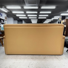 【超美品‼️】定価262,900円♪ 現行モデル 浜本工芸 185cm幅3人掛けソファ ナチュラルオーク材フレーム 本革製ブラウン♪の画像