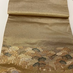 【E20】着物 鈴乃屋 正絹 六通袋帯 金糸 美品の画像