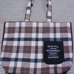 POCKET WIDE BAG 横トートバッグ 内ポケット付き ...