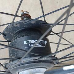 自転車フロント　タイヤホイールセット　ハブダイナモ付き　バリ溝の画像