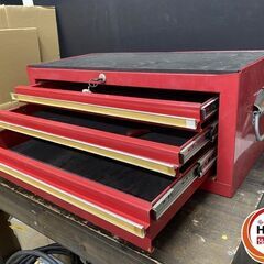【引き取り限定】【中古品】メーカー不明 型式不明 ツールボックス 3段ツールボックス カラー:赤の画像