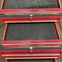 【引き取り限定】【中古品】メーカー不明 型式不明 ツールボックス 3段ツールボックス カラー:赤の画像