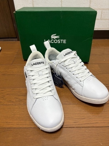 【値下げ】LACOSTE ホワイト レザー スニーカー GORE-TEX 26,5センチ