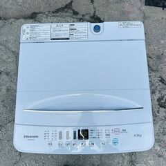 【❗️✨️コンパクトサイズ✨️❗️】Hisense 全自動洗濯機 HW-E4503（4.5kg／2021年製）✨清掃・動作確認済み！の画像