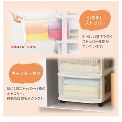 天馬 組立不要の完成品 キャスター付き押し入れ収納ケース フェミーネケース 66-3段 中身が見えやすいクリアの衣装ケース タンス 収納ボックス 【幅39×奥行66×高さ68cm】 の画像
