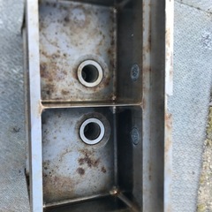 業務用 2槽シンク　長90/高80/幅45cm サビありの画像