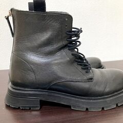 ZARA ザラ レースアップ ジップブーツ ブラック メンズ サイズ40