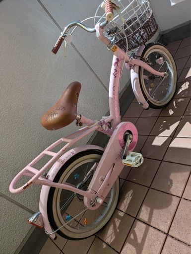 16インチ(中古) 女の子 自転車 ピンク【マハロキッズ】 (なお