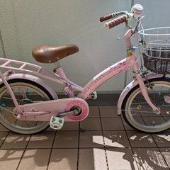 16インチ(中古) 女の子 自転車 ピンク【マハロキッズ】の画像