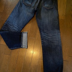 良好UNIQLO赤耳レプリカデニムジーンズジーパンワークカーゴペインターパンツvintageウォッシュダメージクラッシュエイジング髭セルビッチの画像