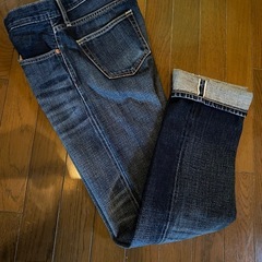 良好UNIQLO赤耳レプリカデニムジーンズジーパンワークカーゴペインターパンツvintageウォッシュダメージクラッシュエイジング髭セルビッチの画像