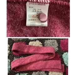 赤ピンクカーディガン　ワンピース　Mの画像
