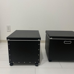 2個セット パルプボードボックス ストッカー キャスター付き の画像