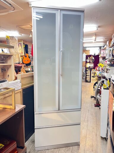 【商談中】AYANO 綾野製作所 VSシリーズ 食器棚 キャビネット カップボード 棚板可動式  引出し2段 横幅70cm 奥行47cm 高さ200cm 白 ホワイト ★買取帝国 志木店