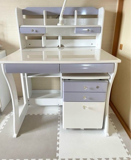 ミカエル　学習机　デスク4点セット（照明無し）