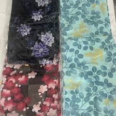 東レ他 浴衣・作り帯セット まとめ売り 浴衣3着 作り帯3個 帯飾りの画像