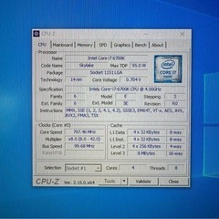 自作ゲーミングPC i7 6700k GTX1060 メモリ16GB Win10の画像