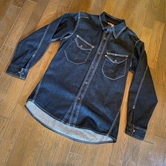 美品使用少ないEVENRIVERヘリンボンデニムジーンズシャツジ...