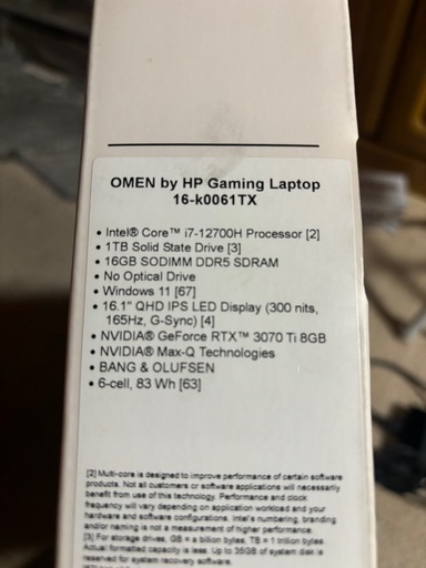 ゲーミングノートpc OMENRTX3070ti