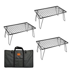未開封　キャンピングムーン(CAMPING MOON) フィールドラック グラウンドラック 折り畳みラック 黒メッキスチール製 T-230の画像