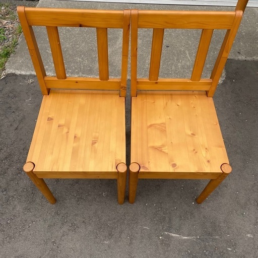 【まとめてお得】2人掛け 旭川家具　ダイニングテーブル　3点セット チェア 木製　オシャレ