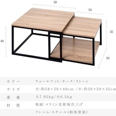 12日まで20%offテーブル2点セットの画像