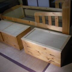 一人用　木製ベッドの画像