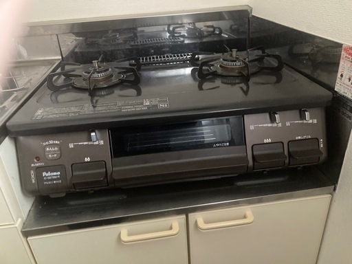 Paloma ガスコンロ IC-S87BM-1R／LPガス用／2口グリル付き