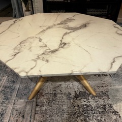 大理石風　八角形　センターテーブル　幅75cm×奥行75cm×高...