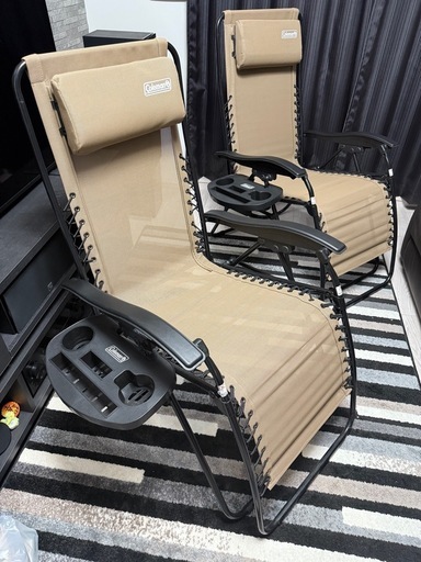 直接引取限定 Coleman インフィニティチェア 2脚セット カップ