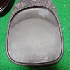 中国端渓麻子坑？の天然石硯、美しい雲龍の彫刻、やや小振りの画像