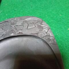 中国端渓麻子坑？の天然石硯、美しい雲龍の彫刻、やや小振りの画像