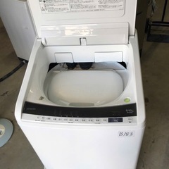 NO B183 🌈福岡市内配送設置無料✨🌈日立 タテ型洗濯乾燥機 ビートウォッシュ 洗濯8kg/洗濯~乾燥4.5kg 本体幅57cm BW-DV80E W ホワイト　2020年 の画像