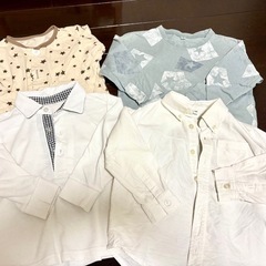 白ポロシャツ　白シャツ　100cm 4点の画像