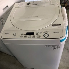 NO B178 🌈福岡市内配送設置無料✨🌈シャープ SHARP 全自動洗濯機 幅56.5cm(ボディ幅52.0cm) 5.5kg ステンレス槽 ホワイト系 ES-GE5D-W 2020年の画像