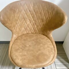 M415  Cargo chair 360度回転 レザー調 チェア ブラウンの画像