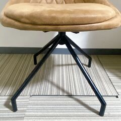 M415  Cargo chair 360度回転 レザー調 チェア ブラウンの画像