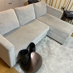 【受け渡し相手確定】ニトリ　収納付きL字ソファベッドの画像